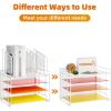 imageMarbrasse Desk Organizer with Drawer 4Tier Mesh Desk File Organizer with 5 Vertical File Holders and 2 Pen Holders Multifunction Desktop Organizer4Tier White