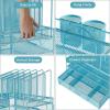 imageMarbrasse Desk Organizer with Drawer 4Tier Mesh Desk File Organizer with 5 Vertical File Holders and 2 Pen Holders Multifunction Desktop OrganizerBlue Vertical File Folder