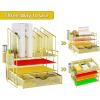 imageMarbrasse Desk Organizer with Drawer 4Tier Mesh Desk File Organizer with 5 Vertical File Holders and 2 Pen Holders Multifunction Desktop OrganizerGold