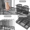 imageMarbrasse Desk Organizer with Drawer 4Tier Mesh Desk File Organizer with 5 Vertical File Holders and 2 Pen Holders Multifunction Desktop OrganizerGray Vertical File Folder