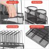 imageMarbrasse Desk Organizer with Drawer 4Tier Mesh Desk File Organizer with 5 Vertical File Holders and 2 Pen Holders Multifunction Desktop OrganizerMesh Vertical File Folder  01