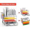 imageMarbrasse Desk Organizer with Drawer 4Tier Mesh Desk File Organizer with 5 Vertical File Holders and 2 Pen Holders Multifunction Desktop OrganizerSilver Vertical File Folder