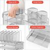 imageMarbrasse Desk Organizer with Drawer 4Tier Mesh Desk File Organizer with 5 Vertical File Holders and 2 Pen Holders Multifunction Desktop OrganizerSilver Vertical File Folder