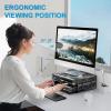 imageMarbrasse Monitor Stand with Drawer Monitor Stand Metal Mesh Desk Organizer with Three Pull Out Storage Drawers Monitor Stand with Storage Desktop Computer Stand for PC Laptop Printer iMac