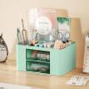 imageMarbrasse Pen Organizer with 2 Drawer MultiFunctional Pencil Holder for Desk Desk Organizers and Accessories with 5 Compartments  Drawer for Office Art Supplies WhiteGreen