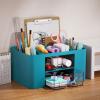 imageMarbrasse Pen Organizer with 2 Drawer MultiFunctional Pencil Holder for Desk Desk Organizers and Accessories with 5 Compartments  Drawer for Office Art Supplies WhiteDark Green