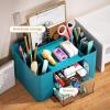 imageMarbrasse Pen Organizer with 2 Drawer MultiFunctional Pencil Holder for Desk Desk Organizers and Accessories with 5 Compartments  Drawer for Office Art Supplies WhiteDark Green