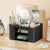 imageMarbrasse Pen Organizer with 2 Drawer MultiFunctional Pencil Holder for Desk Desk Organizers and Accessories with 5 Compartments  Drawer for Office Art Supplies WhiteBlack