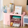 imageMarbrasse Pen Organizer with 4 Drawer MultiFunctional Pencil Holder for Desk Desk Organizers and Accessories with 4 Compartments  Drawer for Office Art Supplies WhitePen Holder 2 Drawer Pink03