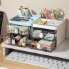 imageMarbrasse Pen Organizer with 4 Drawer MultiFunctional Pencil Holder for Desk Desk Organizers and Accessories with 4 Compartments  Drawer for Office Art Supplies WhiteWhite