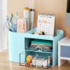 imageMarbrasse Pen Organizer with 4 Drawer MultiFunctional Pencil Holder for Desk Desk Organizers and Accessories with 4 Compartments  Drawer for Office Art Supplies WhitePen Holder 2 Drawer Blue03
