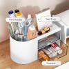 imageMarbrasse Pen Organizer with 4 Drawer MultiFunctional Pencil Holder for Desk Desk Organizers and Accessories with 4 Compartments  Drawer for Office Art Supplies WhitePen Holder 2 Drawer White03