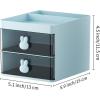 imageMarbrasse Pen Organizer with 4 Drawer MultiFunctional Pencil Holder for Desk Desk Organizers and Accessories with 4 Compartments  Drawer for Office Art Supplies WhiteBlue