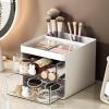 imageMarbrasse Pen Organizer with 4 Drawer MultiFunctional Pencil Holder for Desk Desk Organizers and Accessories with 4 Compartments  Drawer for Office Art Supplies WhiteWhite