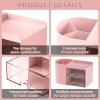 imageMarbrasse Pen Organizer with 4 Drawer MultiFunctional Pencil Holder for Desk Desk Organizers and Accessories with 4 Compartments  Drawer for Office Art Supplies WhitePen Holder 2 Drawer Pink03