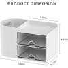 imageMarbrasse Pen Organizer with 4 Drawer MultiFunctional Pencil Holder for Desk Desk Organizers and Accessories with 4 Compartments  Drawer for Office Art Supplies WhitePen Holder 2 Drawer White03