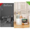 imageMarbrasse Pen Organizer with 4 Drawer MultiFunctional Pencil Holder for Desk Desk Organizers and Accessories with 4 Compartments  Drawer for Office Art Supplies WhitePen Holder 2 Drawer White03