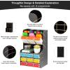 imageMarbrasse Upgraded Wooden Pencil Holder Pen Organizer for Desk Easy Assembly Art Supply Organizer Desktop Stationary Organizer Caddy BlackBlack