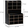 imageMarbrasse Upgraded Wooden Pencil Holder Pen Organizer for Desk Easy Assembly Art Supply Organizer Desktop Stationary Organizer Caddy BlackBlack