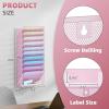 imageMarbrasse Wall File Holder 10Tier Hanging Wall File Organizer for Papers Files Clipboard ampamp Magazine Organizer Wall Mount File Holder Great for Office Home Black11 tier  Pink