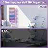imageMarbrasse Wall File Holder 10Tier Hanging Wall File Organizer for Papers Files Clipboard ampamp Magazine Organizer Wall Mount File Holder Great for Office Home Black11 tier  Purple