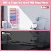 imageMarbrasse Wall File Holder 10Tier Hanging Wall File Organizer for Papers Files Clipboard ampamp Magazine Organizer Wall Mount File Holder Great for Office Home Black11 tier  Pink
