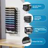 imageMarbrasse Wall File Holder 10Tier Hanging Wall File Organizer for Papers Files Clipboard ampamp Magazine Organizer Wall Mount File Holder Great for Office Home Black11 tier  Black