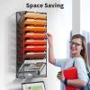 imageMarbrasse Wall File Holder 10Tier Hanging Wall File Organizer for Papers Files Clipboard ampamp Magazine Organizer Wall Mount File Holder Great for Office Home Black10 tier  black