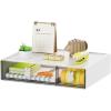 imageMarbrasse Desk Organizer with 6 Drawers 3 Tier Stackable Storage Drawers Plastic Makeup Storage Office Organizers and Storage Desk Storage Box for Office School HomeWhite  2 Drawers