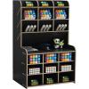 imageMarbrasse Upgraded Wooden Pencil Holder Pen Organizer for Desk Easy Assembly Art Supply Organizer Desktop Stationary Organizer Caddy BlackBlack