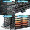 imageMarbrasse 8 Tier Desktop Literature Organizer Mesh Paper Organizer Desk Organizers File Sorter Mail Center Paper Storage Cabinet Classroom Keepers Mailbox for Office Home School BlackA4 paper only  8 tier