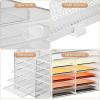 imageMarbrasse 8 Tier Desktop Literature Organizer Mesh Paper Organizer Desk Organizers File Sorter Mail Center Paper Storage Cabinet Classroom Keepers Mailbox for Office Home School BlackWhite A4 paper only  6 Tier