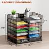imageMarbrasse 8 Tier Desktop Literature Organizer Mesh Paper Organizer Desk Organizers File Sorter Mail Center Paper Storage Cabinet Classroom Keepers Mailbox for Office Home School BlackLiterature Organizer with Drawer7 tier