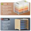 imageMarbrasse 8 Tier Desktop Literature Organizer Mesh Paper Organizer Desk Organizers File Sorter Mail Center Paper Storage Cabinet Classroom Keepers Mailbox for Office Home School BlackWhite A4 paper only  6 Tier