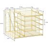 imageMarbrasse Desk Organizer with File Holder 5Tier Paper Letter Tray Organizer Mesh Desk Organizers and Accessories with Magazine Holder Desktop Organizer and Storage for Office Supplies BlackDesk Organizer File Holder NoDrawer G