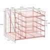 imageMarbrasse Desk Organizer with File Holder 5Tier Paper Letter Tray Organizer Mesh Desk Organizers and Accessories with Magazine Holder Desktop Organizer and Storage for Office Supplies BlackDesk Organizer File Holder NoDrawer R