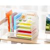 imageMarbrasse Desk Organizer with File Holder 5Tier Paper Letter Tray Organizer Mesh Desk Organizers and Accessories with Magazine Holder Desktop Organizer and Storage for Office Supplies BlackWhite