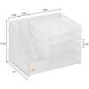 imageMarbrasse Desk Organizer with File Holder 5Tier Paper Letter Tray Organizer Mesh Desk Organizers and Accessories with Magazine Holder Desktop Organizer and Storage for Office Supplies BlackWhite