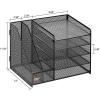 imageMarbrasse Desk Organizer with File Holder 5Tier Paper Letter Tray Organizer Mesh Desk Organizers and Accessories with Magazine Holder Desktop Organizer and Storage for Office Supplies BlackBlack