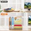 imageMarbrasse Desk Organizer with File Holder 5Tier Paper Letter Tray Organizer Mesh Desk Organizers and Accessories with Magazine Holder Desktop Organizer and Storage for Office Supplies BlackWhite