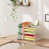 imageMarbrasse Desk Organizer with File Holder 5Tier Paper Letter Tray Organizer Mesh Desk Organizers and Accessories with Magazine Holder Desktop Organizer and Storage for Office Supplies BlackWhite