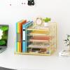 imageMarbrasse Desk Organizer with File Holder 5Tier Paper Letter Tray Organizer Mesh Desk Organizers and Accessories with Magazine Holder Desktop Organizer and Storage for Office Supplies BlackDesk Organizer File Holder NoDrawer G