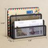 imageMarbrasse Mail Organizer for Desk 3Slot Mesh Metal Mail Holder countertop Letter Holder Office Desktop Envelope and Document Storage Rack Black2p