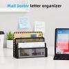 imageMarbrasse Mail Organizer for Desk 3Slot Mesh Metal Mail Holder countertop Letter Holder Office Desktop Envelope and Document Storage Rack Black2p