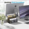 imageMarbrasse Mail Organizer for Desk 3Slot Mesh Metal Mail Holder countertop Letter Holder Office Desktop Envelope and Document Storage Rack Black2p