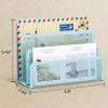 imageMarbrasse Mail Organizer for Desk 3Slot Mesh Metal Mail Holder countertop Letter Holder Office Desktop Envelope and Document Storage Rack BlackBlue