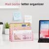 imageMarbrasse Mail Organizer for Desk 3Slot Mesh Metal Mail Holder countertop Letter Holder Office Desktop Envelope and Document Storage Rack BlackPink
