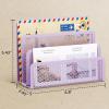 imageMarbrasse Mail Organizer for Desk 3Slot Mesh Metal Mail Holder countertop Letter Holder Office Desktop Envelope and Document Storage Rack BlackPurple