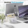 imageMarbrasse Mail Organizer for Desk 3Slot Mesh Metal Mail Holder countertop Letter Holder Office Desktop Envelope and Document Storage Rack BlackWhite