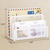 imageMarbrasse Mail Organizer for Desk 3Slot Mesh Metal Mail Holder countertop Letter Holder Office Desktop Envelope and Document Storage Rack BlackWhite